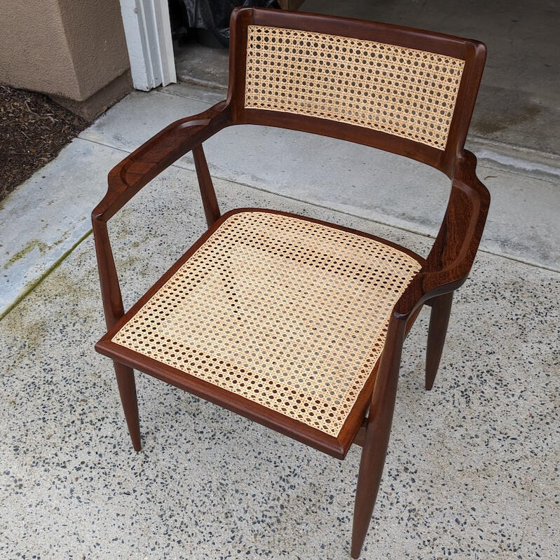 hand cane chair with blind caned backrest